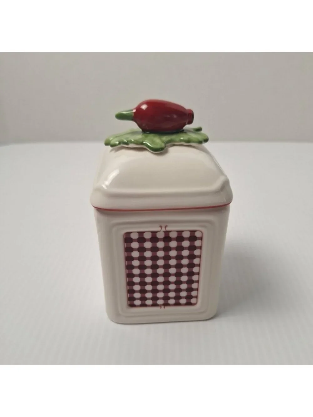 VILLEROY & BOCH PETITE FLEUR CHARM JAMPOT/JAR/CANISTER RED PEPPER FINIAL NWB